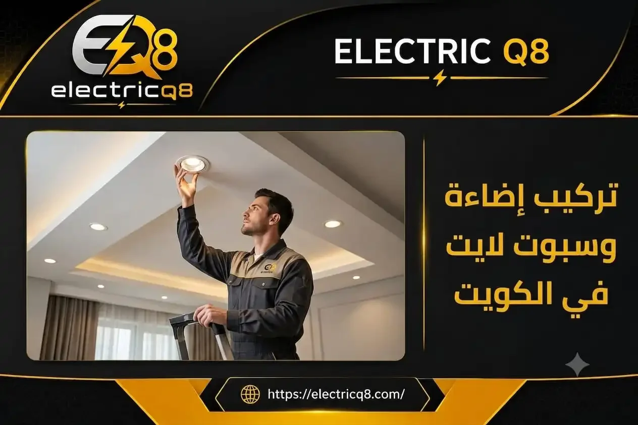 كهربائي متخصص في تركيب إضاءة وسبوت لايت في المنازل والفلل بالكويت مع تنفيذ احترافي وتمديدات آمنة وتشطيب أنيق وصيانة جميع أنواع وحدات الإنارة الداخلية والخارجية