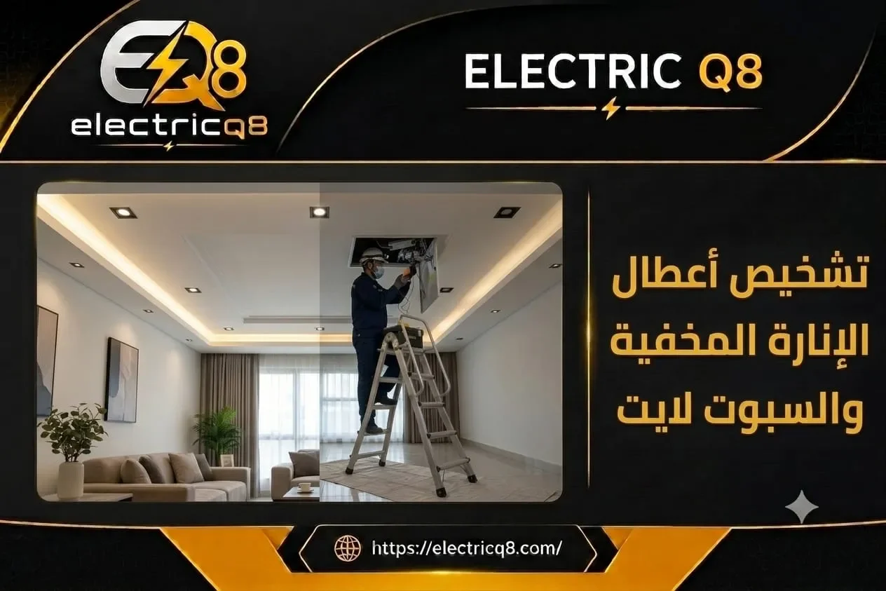 فني كهربائي في الكويت يشخّص أعطال الإنارة المخفية والسبوت لايت في سقف الجبس بورد